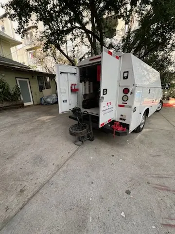Magnet Plumbing service vehicle on-site for Slab Leak Repair in La Costa Oaks